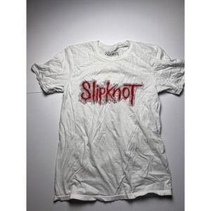 Slipknot Graphic T-Shirt Mens Small White Red Logo Back Print 2022 Band Tee